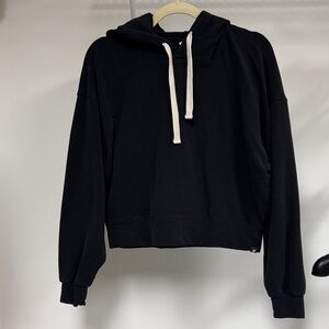 Glyder Black Hoodie with Cream Drawstrings